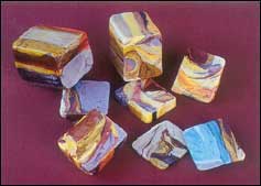 Mosaic Glass (Murrine) Component Cubes by Dinah Hulet